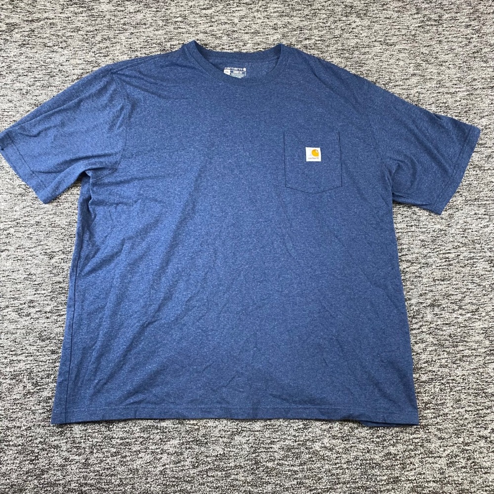 Carhartt Mens 2XL Loose Fit Blue Heather Pocket T Shirt K87 Workwear 2022